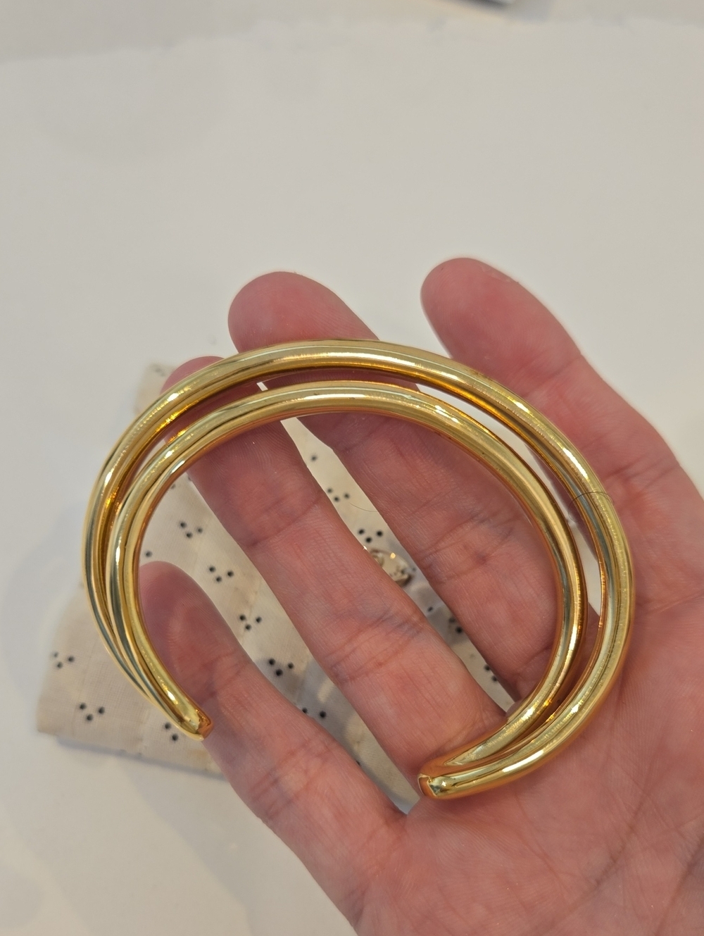 Sezane Gold Color Open Cuff Bracelet, French Chic, Quiet Lux, VGUC, Paris